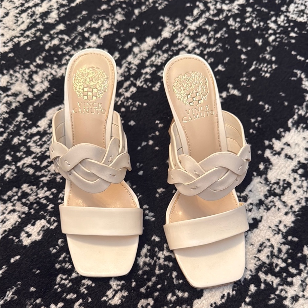 Vince Camuto Cream Braided Sandals